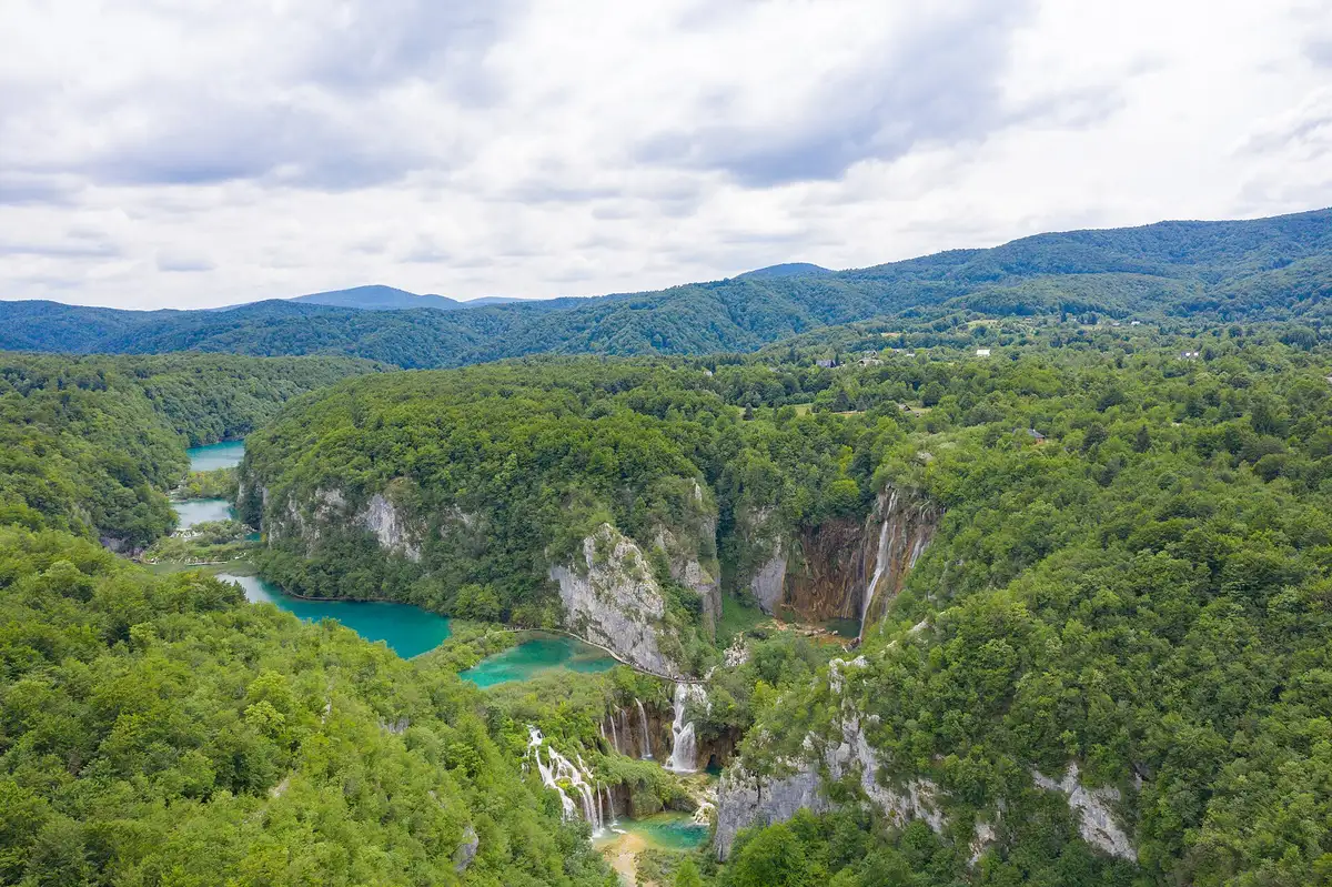 Veliki Slap, the 78-metre Big Waterfall, on a Plitvice Lakes National Park tour in Croatia